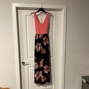 Flowery floor length summer dress